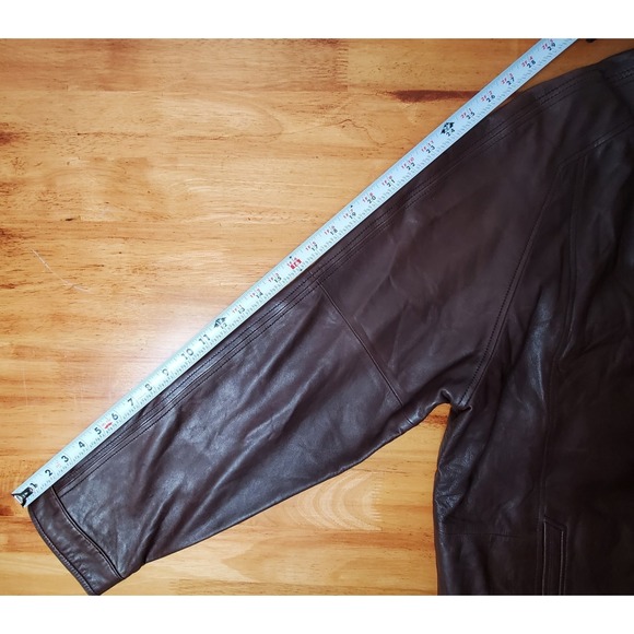 Orvis Sporting Traditions Men's Large Brown Leather Bomber Jacket Buttery Soft - Picture 11 of 12